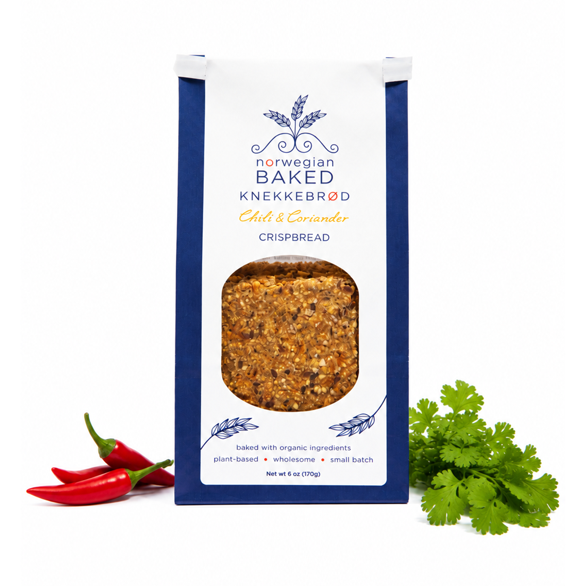 Organic Chili and Coriander Knekkebrød spiced crispbread - Norwegian Baked