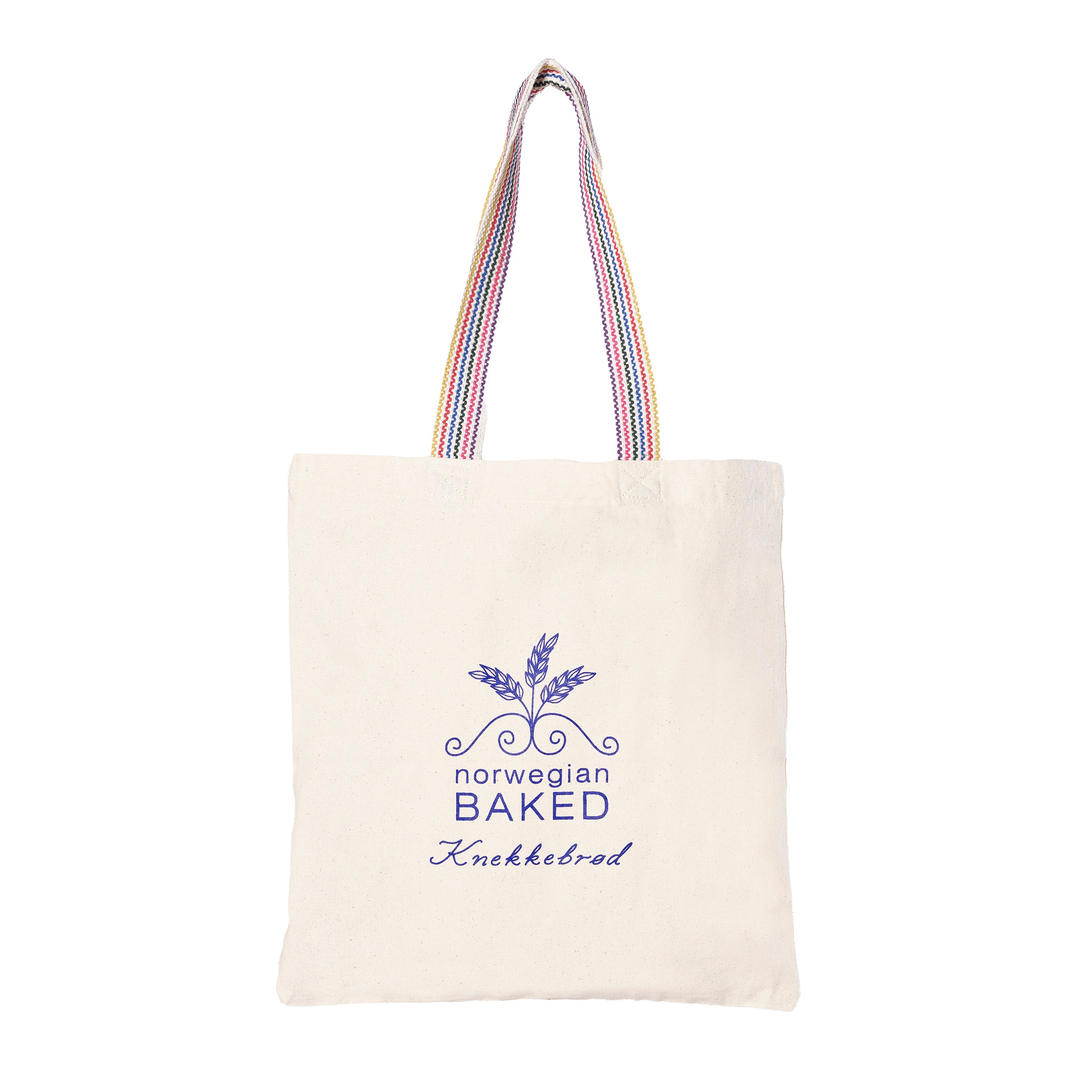 Norwegian Baked recycled cotton tote bag with embroidered Knekkebrød logo